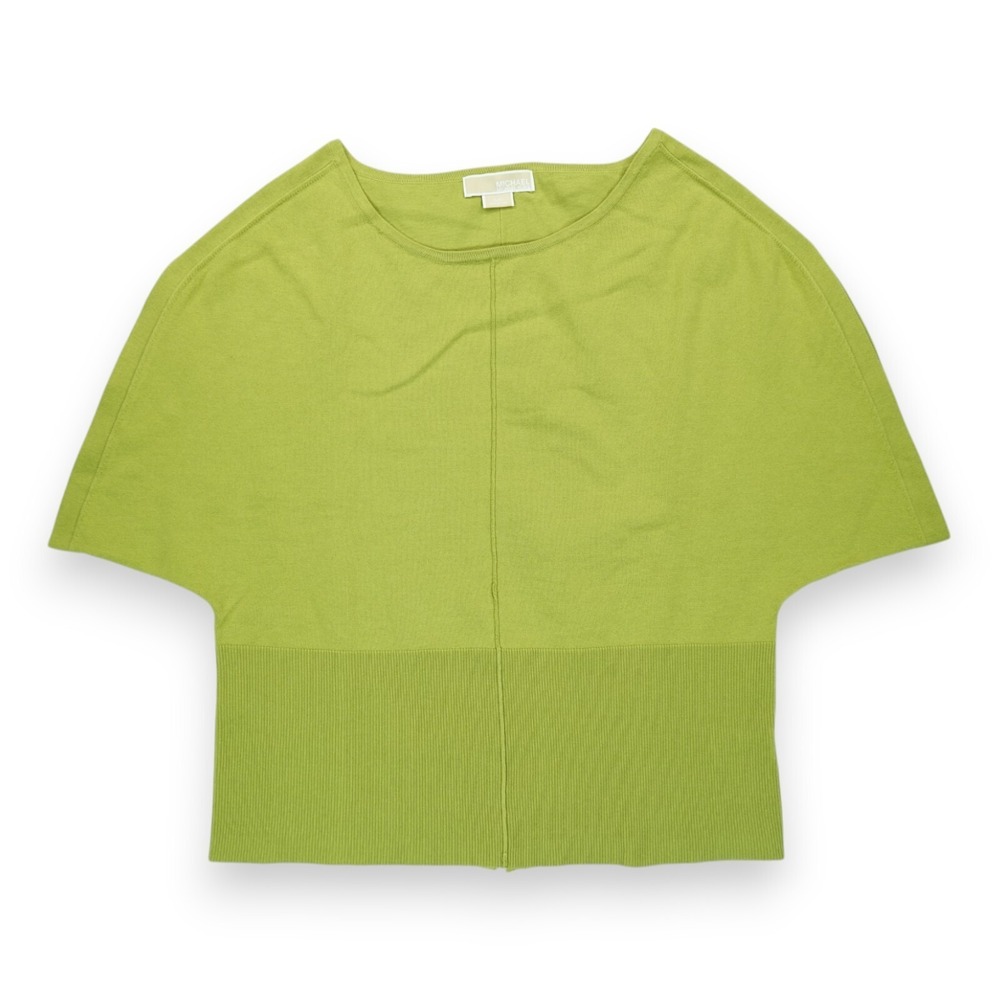 Michael Kors Lime Green Women's Top Short Sleeve Back Zip‎ Size XL